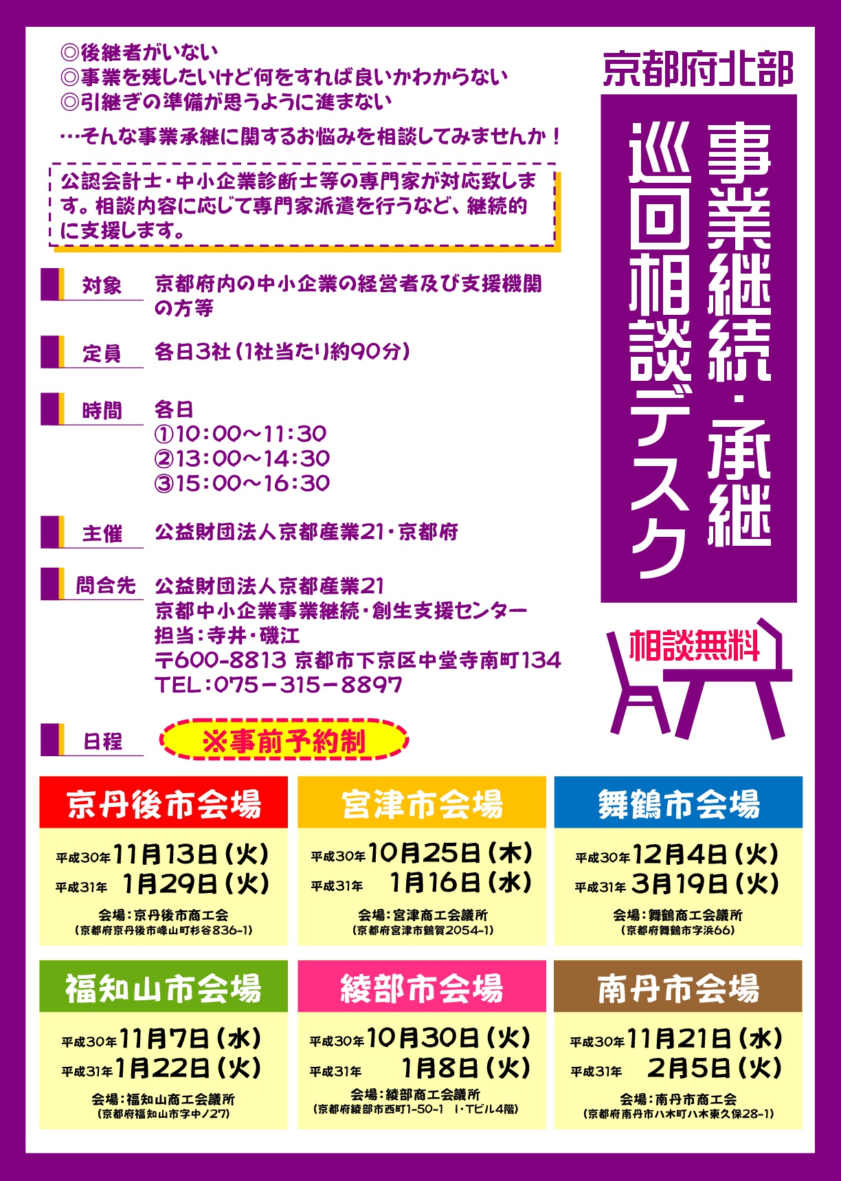 事業継続・承継巡回相談デスク